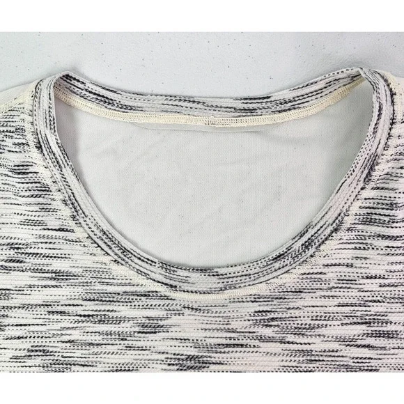 Lululemon Women's M Multicolor Stripe Beat The Heat Short Sleeve Mesh Back Shirt - Picture 7 of 13